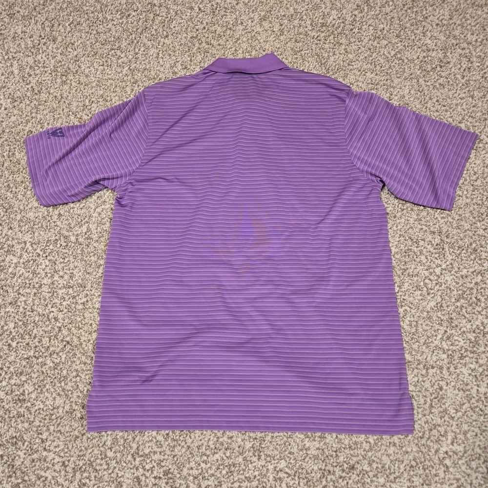 Donald Ross Polo Shirt Mens Large Purple Striped Golf Short Sleeve Logo 1910 - Picture 7 of 8